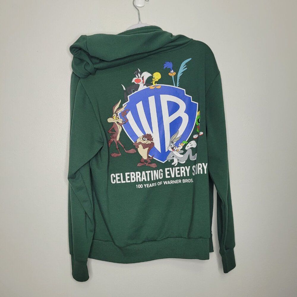 The WB green celebrate 100 years zip front hoodie size large